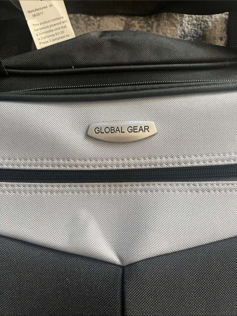 Global Gear 17” Black and Silver Under Seat Carry-On Travel Suitcase